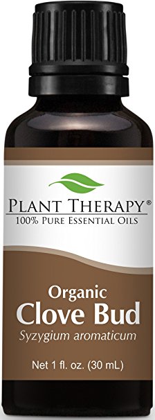 Plant Therapy USDA Certified Organic Clove Bud Essential Oil. 100% Pure, Undiluted, Therapeutic Grade. 30 mL (1 Ounce).