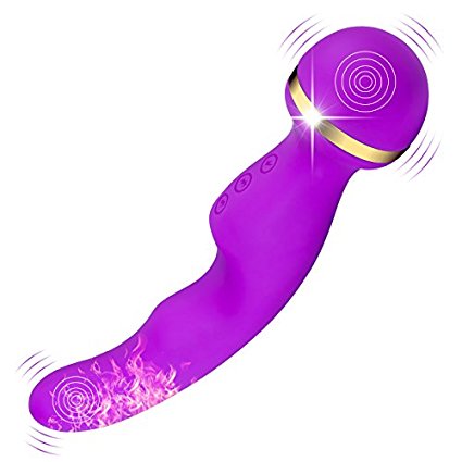 Love Magic-Jellybean Double Tip Vibrating and Heated 19 Speed Body Massager, Purple