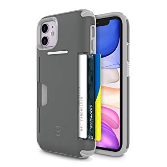 PATCHWORKS [2019] for iPhone 11, Military Grade Certified Anti-Slip Dual Layer Protection Impact Resistant Up to 3 Cards Slot [Level Wallet Series], Gray