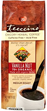 Teeccino Vanilla Nut Chicory Herbal Coffee Alternative, Caffeine Free, Acid Free, 11 Ounce