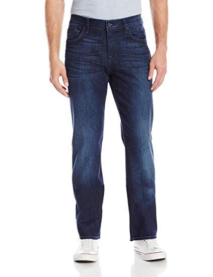 7 For All Mankind Men's Austyn Relaxed Straight-Leg Jean in Los Angeles Dark