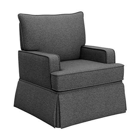 Stork Craft Davenport Upholstered Swivel Glider, Shadow