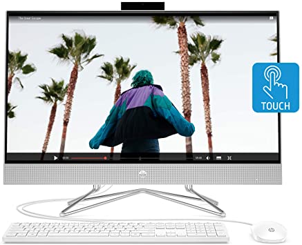 HP 27-inch Touchscreen All-in-One Desktop Computer, AMD Ryzen 5 4500U Processor,16 GB RAM, 512 GB SSD, Windows 10 Home (27-dp0160, Silver)