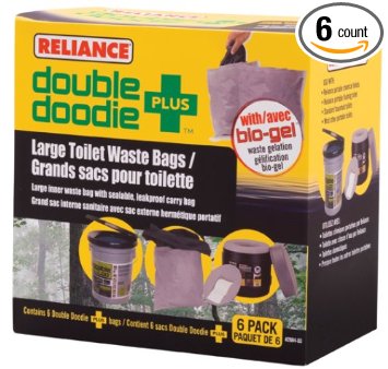 Reliance Products Double Doodie Plus Large Toilet Waste Bags (6-Pack)
