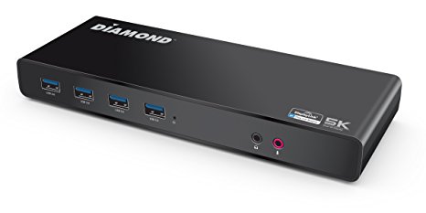 Diamond 5K/4K Docking station USB Type-C, Type-A and TB3 PC's adds additional USB 3.0 ports, for Windows, Mac OS