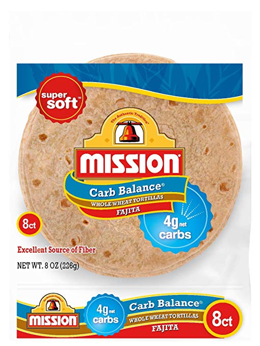 Mission Carb Balance Fajita Whole Wheat Tortillas, 8 Count