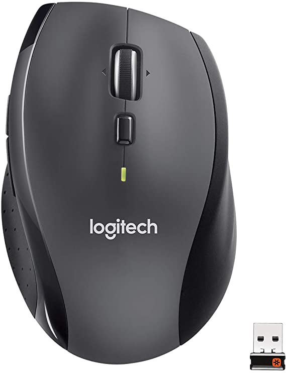 Logitech M705 Marathon Wireless Mouse, 2.4 GHz with USB Unifying Mini-Receiver, 1000 DPI Laser Grade Tracking, 7-Buttons, Extra Thumb Buttons, 3-Year Battery Life, PC / Mac / Laptop / Chromebook-Black