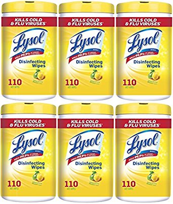 Lysol Disinfecting Wipes, Lemon & Lime Blossom, 660 Wipes (6 Packs of 110 Wipes)