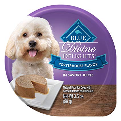 Blue Buffalo Divine Delights Natural Adult Small Breed Wet Dog Food Cups Porterhouse Flavor Pate