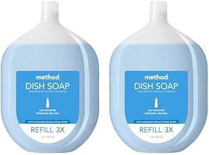 Method Gel Dish Soap, Refill, Sea Minerals, Recylable Bottle, Biodegradable formula, 54 Fl Oz (Pack of 2)