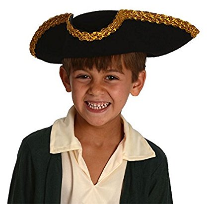 Kids Revolutionary War Deluxe Colonial Tricorn Hat
