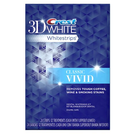 Crest 3D White Whitestrips Classic Vivid - Teeth Whitening Kit 12 Treatments
