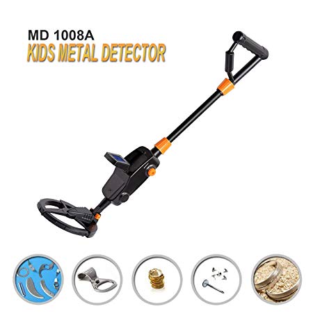PiscatorZone Kids Metal Detector MD-1008A Underground Gold Finder Treasure Hunter Advanced Beach Searching Machine with LCD Display Waterproof Dial