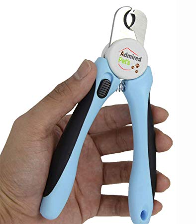 #1 Updated 2019 Dog Nail Clipper and Trimmer by Admired Pets - Razor Sharp Blades with Safety Guard to Avoid Over-Cutting - Non-Slip Handles for Safe, Easy Grooming at Home