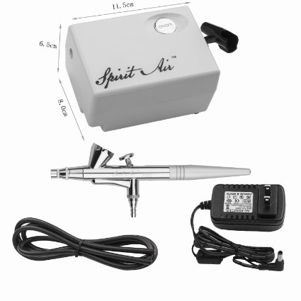 VECELO Trigger Trigger SP16 beauty special air compressor with Air Brush Compressor Airbrush 0.4mm Needle Art Kit ,White Suit(SP16MW3)