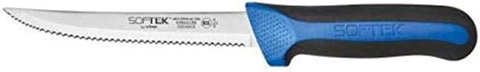 Winco Sof-Tek, 5-1/2" Utility Knife, Serrated, Soft Grip Handle