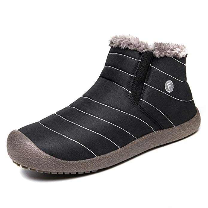 XIDISO Winter Boots for Men Women Water Resistant Anti-Slip Fur Lined Snow Boot