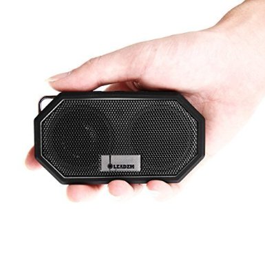 Leadzm Bluetooth Speaker, Waterproof IP65 Hi-Fi Sound Mini Portable Pocket-size Dual 3W Wireless Bluetooth Stereo Speaker,5 Hours Playing Time(Black)