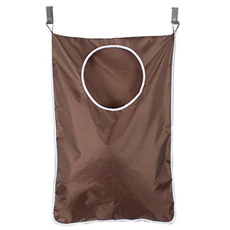 Laundry Nook Door Hanging Laundry Hamper Bag with Stainless Steel Hooks brown Hippih