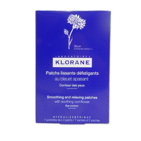 Klorane Smoothing and Relaxing Patches with Cornflower, (7 sachets of 2 patches)