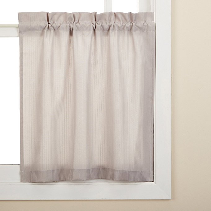 Lorraine Home Fashions Ribcord Window Curtain Tier, 54" x 36", Gray
