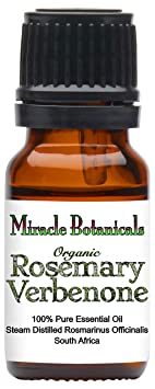 Miracle Botanicals Organic Rosemary Verbenone Essential Oil - 100% Pure Rosmarinus Officinalis Verbenone - Therapeutic Grade (10ml)