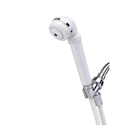 Sprite HHCT Massaging Handheld Chlorine Shower Filter Unit with Replaceable Filter White and Chrome Trim