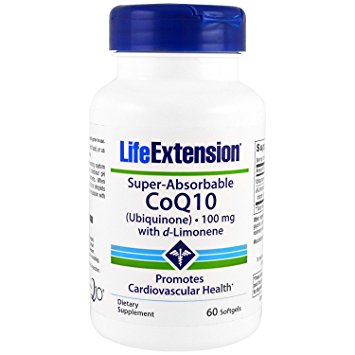 Life Extension Super-Absorbable CoQ10 (Ubiquinone) with d-Limonene 100mg, 60 Softgels