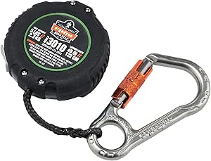 Ergodyne Squids 3010 Retractable Tool Lanyard with Belt Loop Clip,Black