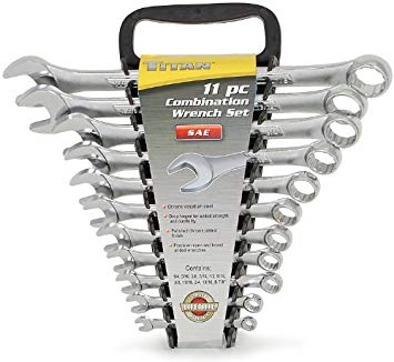 Titan Tools 17327 11-Piece SAE Raised Panel Combo Wrench Set