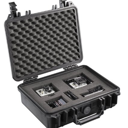 Mantona Medium Outdoor Protective Hard Case for Camera (Black, foam inlay, waterproof, shockproof, dustproof)