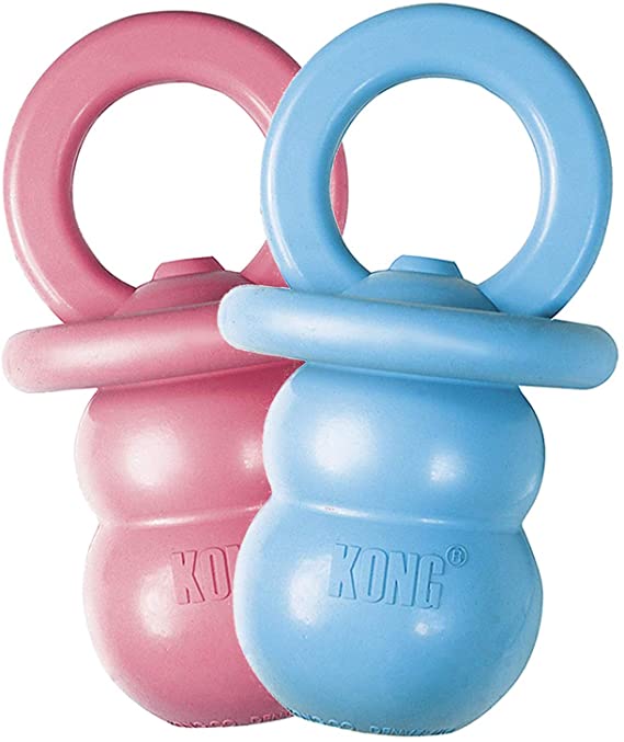 KONG Puppy Binkie™ - Soft Teething Rubber, Treat Dispensing Dog Toy - For Medium Puppies (Assorted Colors)