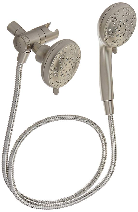 Moen 25011SRN Refresh Dual Hand Held and Multi Function Shower Head Combo Package 2.5 GPM Flow, Brushed Nickel