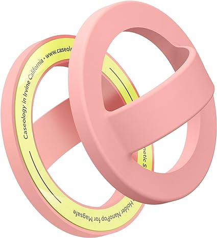 Caseology Nano Pop Magnetic Phone Ring Holder [Built - in Magnet] Compatible with Magnetic Compatible with iPhone 14/13/12 Series (2022) - Peach Pink