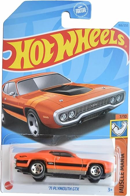 Hot Wheels '71 Plymouth GTX, Muscle Mania 7/10 [Orange] 166/250