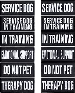 12 Pieces Removable Tactical Dog Harness Service Dog Vest Patches Do Not Pet in Training Dog Patches and Dog Paw Patches Patches (3.6 x 1.6Inch)
