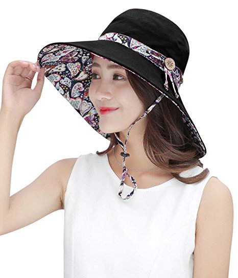 Sun Hats for Women HindaWi Packable Wide Brim UV Protection Beach Hat