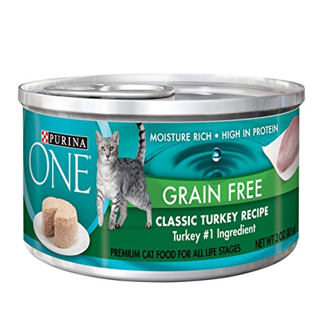 Purina ONE Grain Free Formula Premium Pate Cat Food, (24) 3 Ounce Cans