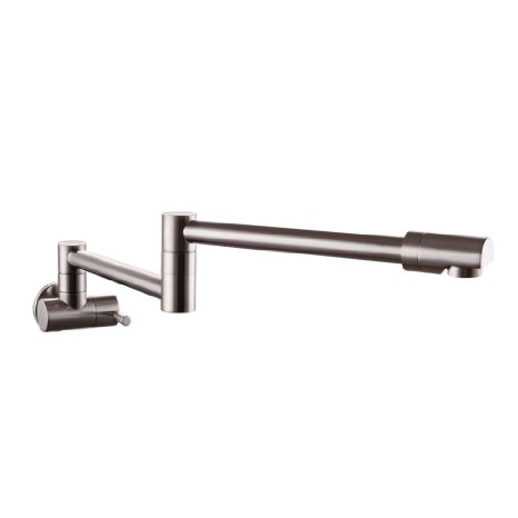 KES Brass Single Handle Pot Filler Articulating Faucet Swing Spout Wall Mount Brushed Nickel K920-2