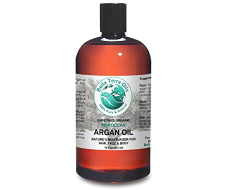 Argan oil 16 oz 100% Pure Moroccan Cold-pressed Organic Unrefined - Bella Terra Oils
