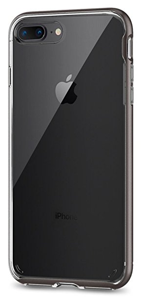 Spigen Neo Hybrid Crystal [2nd Generation] iPhone 8 Plus Case / iPhone 7 Plus Case with Clear Casing and Hard Frame for Apple iPhone 8 Plus (2017) / Apple iPhone 7 Plus (2016) - Gunmetal