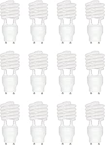 Satco S8206-12PK T2 Mini-Spiral CFL Light Bulb, Bi-Pin/GU24 Base, 23 Watts, 2700K (12 Pack)