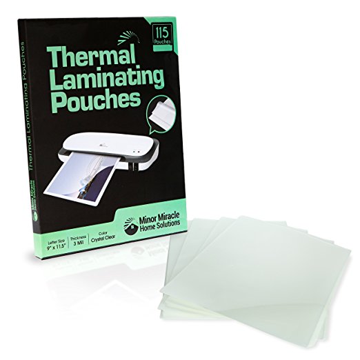 Thermal Laminating Sheets (Pack of 115 Pouches) 3 mil letter size, 9"x11.5" - Photo Safe - Perfect For Home, Office, or Classroom