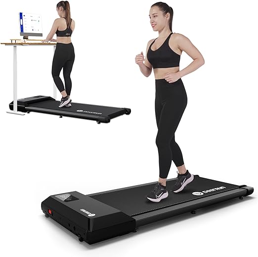 Walking Pad 2 in 1 Under Desk Treadmill, 2.5HP Low Noise Walking Pad Running Jogging Machine with Remote Control for Home Office, Lightweight Portable Desk Treadmill Installation Free