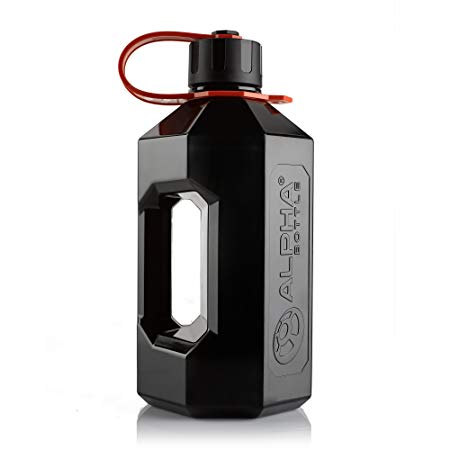 Alpha Bottle XXL - 2.4 Litre Water Jug/Gym Bottle - BPA Free Ideal For Gym, Dieting, Bodybuilding, Outdoor Sports, Hiking & Office, Half Gallon - Made in the UK 100% Food safe materials