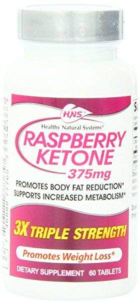 Healthy Natural Systems Diet Supplement Bottle, Raspberry Ketone Triple Strength, 60 Count