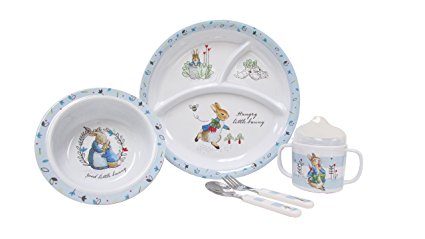 Beatrix Potter, Peter Rabbit 5 Piece Melamine Set