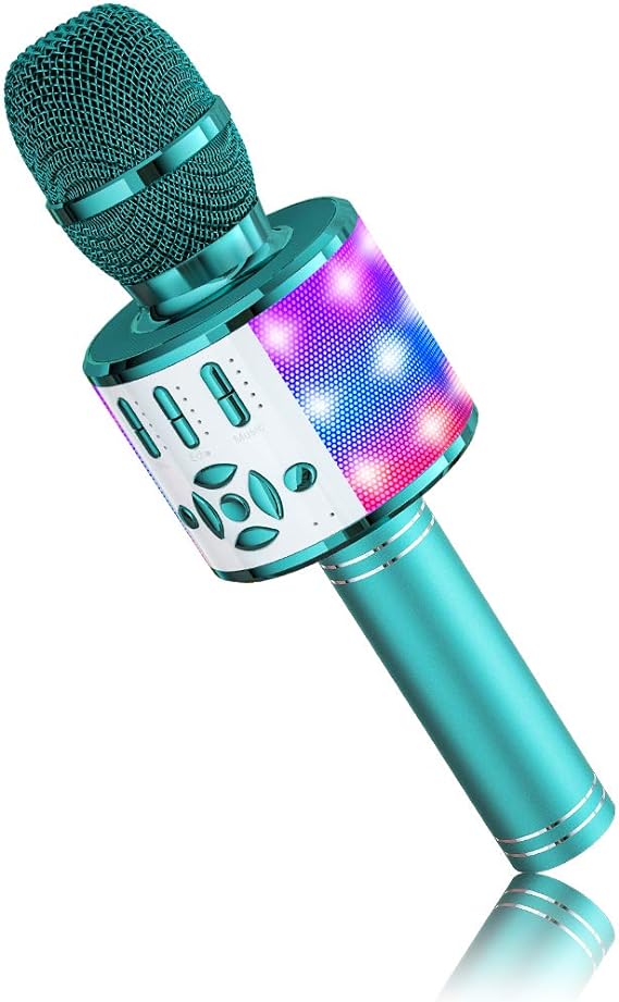 BONAOK Wireless Karaoke Microphone for Kids,Portable Bluetooth Karaoke Machine Mic & Speaker for Phones,Singing Gifts for Girls Boys Adults Party Birthday(868 Blue)