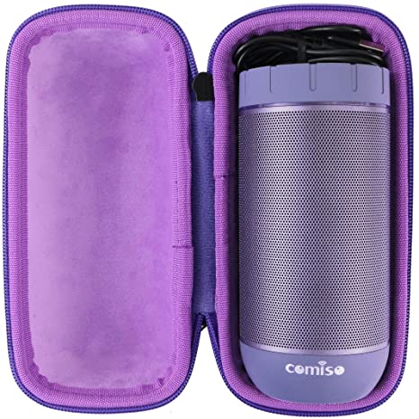 co2crea Hard Travel Case for COMISO Waterproof Bluetooth Speakers Outdoor Wireless Portable Speaker (Black Case   Inside Lavender)