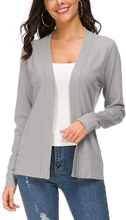 Urban CoCo Women's Long Sleeve Open Front Knit Cardigan Sweater